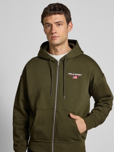 Polo Ralph Lauren Sweatjacke mit Label-Stitching Oliv 3