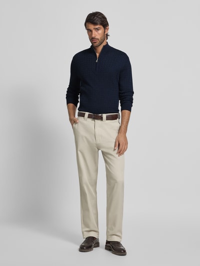 Matinique Strickpullover mit Troyer-Kragen Modell 'mason' Dunkelblau 1