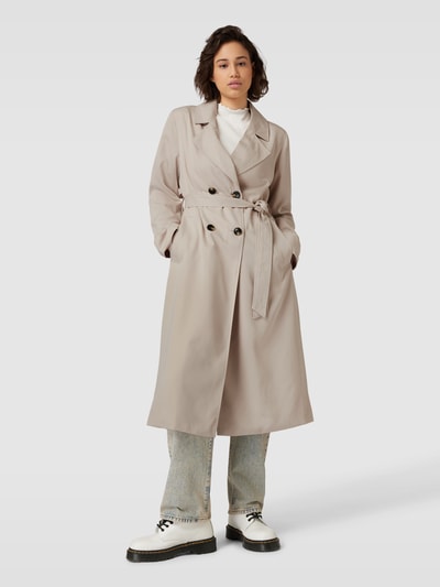 Pieces Trenchcoat met reverskraag, model 'SCARLETT' Zand - 4