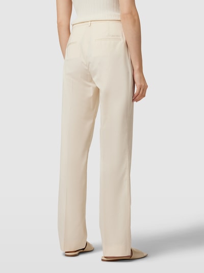 Calvin Klein Womenswear Spodnie o kroju slim fit z zakładkami w pasie i wyhaftowanym logo Złamany biały 5