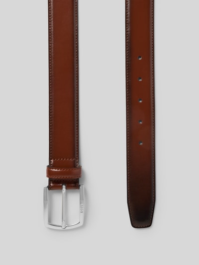 BOSS Ledergürtel mit Logo-Schliesse Dunkelbraun 3