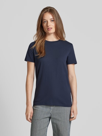 Selected Femme T-shirt in gemêleerde look met ronde hals Marineblauw - 4