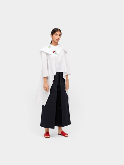 Delpozo Bluse mit Applikationen Weiss 1