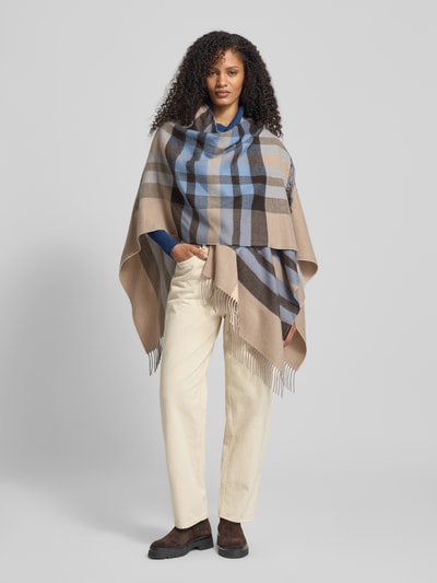 Fraas Schal mit Fransen Modell 'Poncho' Hazel Melange 1