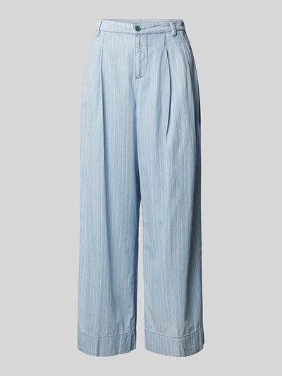 Liu Jo White Wide Leg Jeans mit Bundfalten Hellblau 1