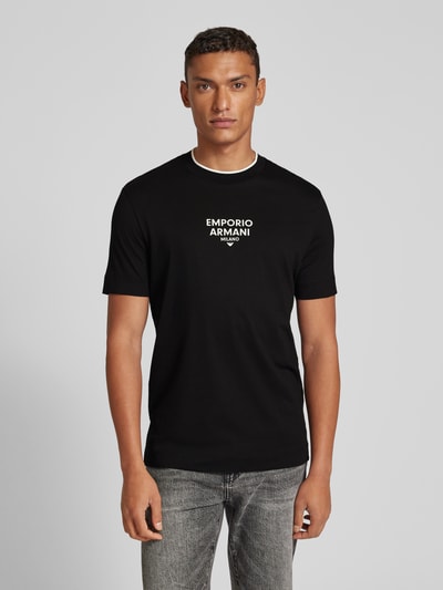 Emporio Armani T-shirt met labelprint Zwart - 4