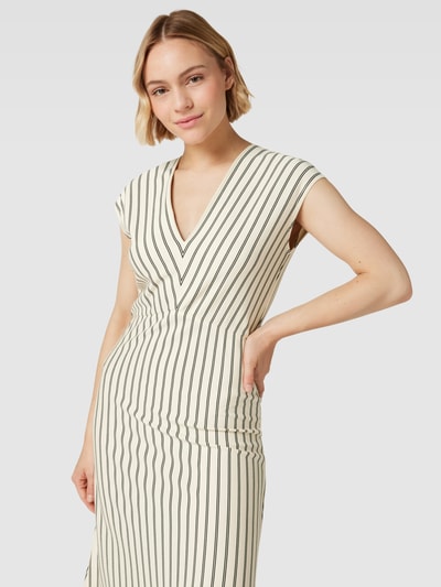 MM by Max Mara Midikleid mit Streifenmuster Modell 'VADA' Sand 3