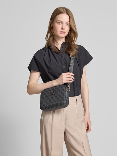 Guess Schoudertas met labelapplicatie, model 'MERIDIAN' Grafiet - 1