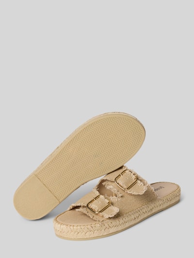 Espadrij Slippers met franjes, model 'CLAQUETTE' Beige - 4