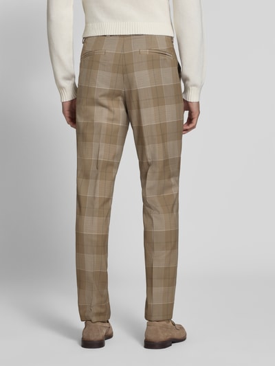 HUGO Spodnie garniturowe o kroju extra slim fit z czystej żywej wełny model 'Hogan263X' Beżowy 5