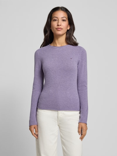 Tommy Hilfiger Slim fit gebreide pullover van zuivere wol Lila - 4