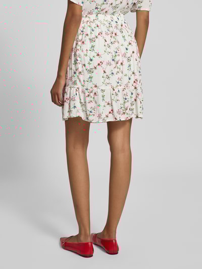 Pieces Regular Fit Mini-Rock aus reiner Viskose Modell 'FYA' Weiss 5