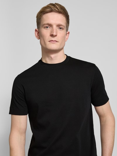 Emporio Armani T-Shirt mit geripptem Rundhalsausschnitt Black 3