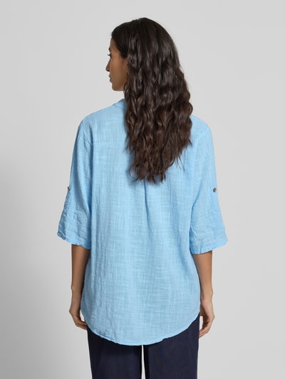 ZABAIONE Relaxed fit blouse met kant, model 'Li' Blauw gemêleerd - 5
