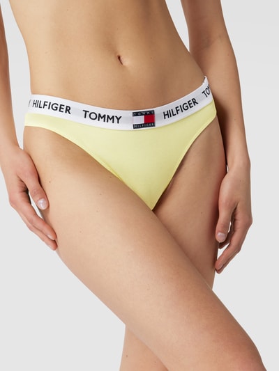 TOMMY HILFIGER String mit Label-Print Hellgelb 3