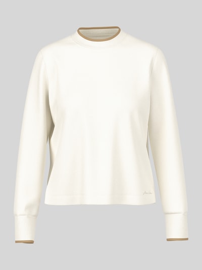 Marc Cain Regular Fit Langarmshirt mit kontrastierendem Rippkragen Offwhite 2