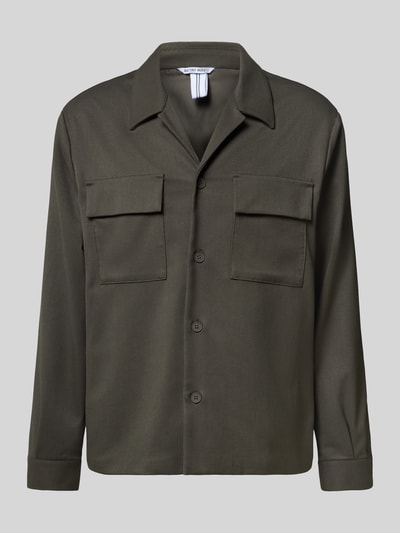 Antony Morato Regular fit overhemdjack met reverskraag Olijfgroen - 2