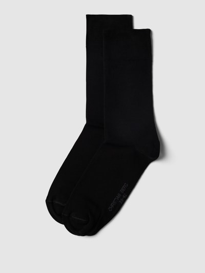 Christian Berg Men Socken mit elastischen Bündchen im 2er-Pack Black 1