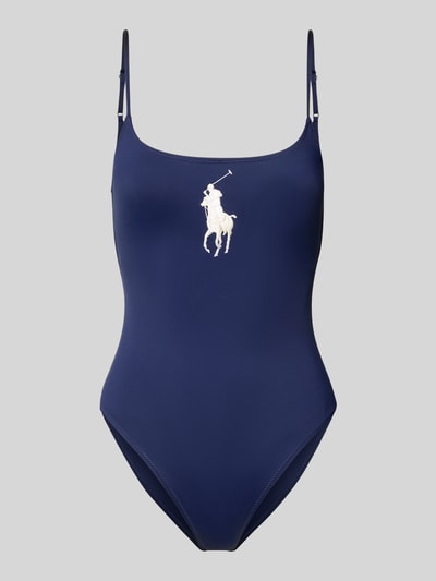 Produktfoto, kostium kąpielowy 'Badeanzug mit Logo-Stitching' od Polo Ralph Lauren, efekt: jednolity kolor, wyhaftowane logo, wykończenie materiału: stretch