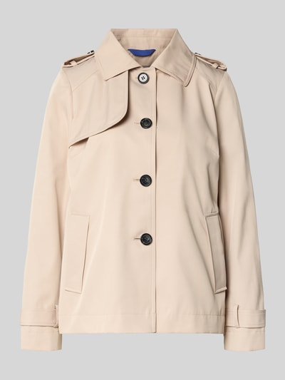 Christian Berg Woman Selection regular fit jack met platte kraag Zand - 2