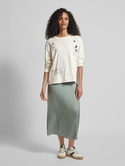 Jake*s Casual Longsleeve mit Allover-Muster Offwhite 1