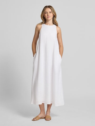 ECOALF Midikleid aus Leinen mit Rundhalsausschnitt Modell 'UKARA' Weiss 4