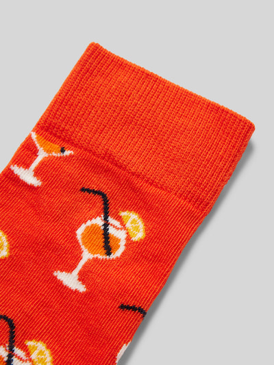 Happy Socks Socken mit Label-Print Orange 2