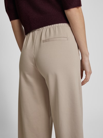 ICHI Wide leg stoffen broek met bandplooien, model 'Kate' Beige - 3