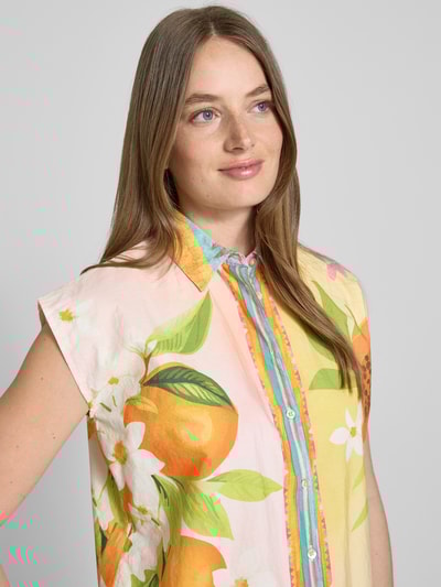 Emily Van den Bergh Regular fit blousetop met overhemdkraag Geel - 3