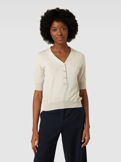 MaxMara Leisure Strickshirt aus Seiden-Mix Modell 'PEPSI' Ecru 4