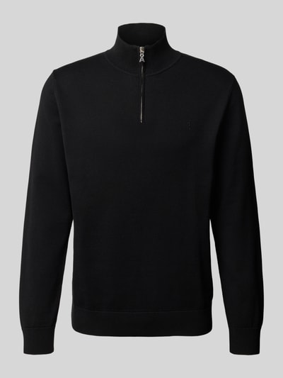 Armedangels Regular Fit Troyer aus reiner Baumwolle Modell 'FAABES' Black 2