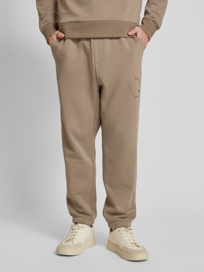 BOSS Green Sweatpants met elastische band, model ‘Huggel’ Beige - 4