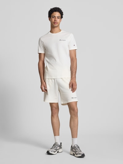 Champion T-Shirt mit Label-Stitchings und Rundhalsausschnitt Offwhite 1