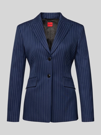 HUGO Regular Fit Kurzblazer mit Allover-Muster Modell 'ASMALLA' Marine 2