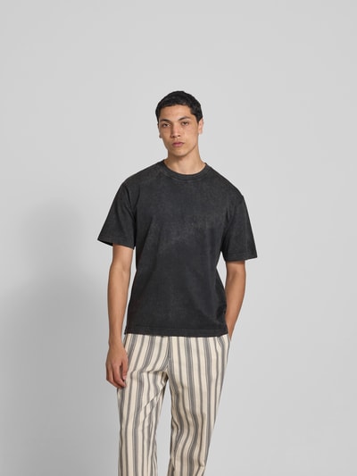 Closed T-Shirt mit geripptem Rundhalsausschnitt Black 4