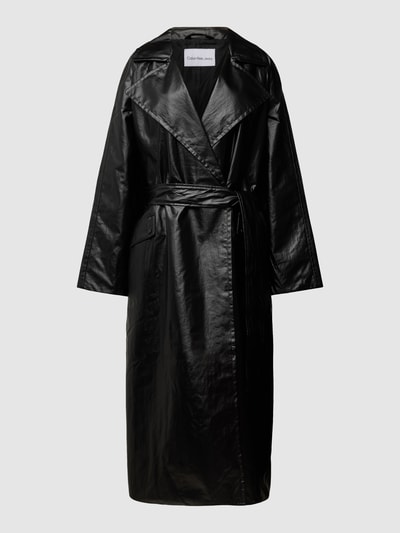 Calvin Klein Jeans Trenchcoat mit Bindegürtel Modell 'GLOSSY' Black 2