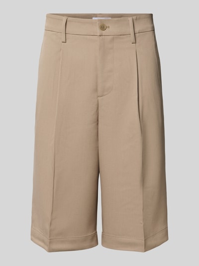 Productfoto, Loose Fit Chinoshorts met viscose van Only & Sons, heren, beige, rechte pijpen, glad oppervlak