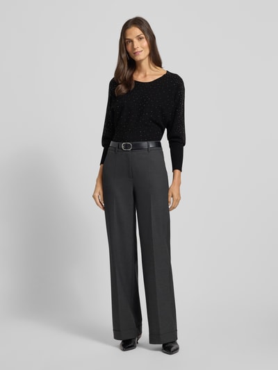 Apricot Strickpullover mit Rundhalsausschnitt Black 1