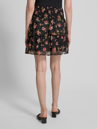 Vero Moda Ausgestellter Mini-Rock mit Allover-Muster Modell 'SMILLA' Black 5