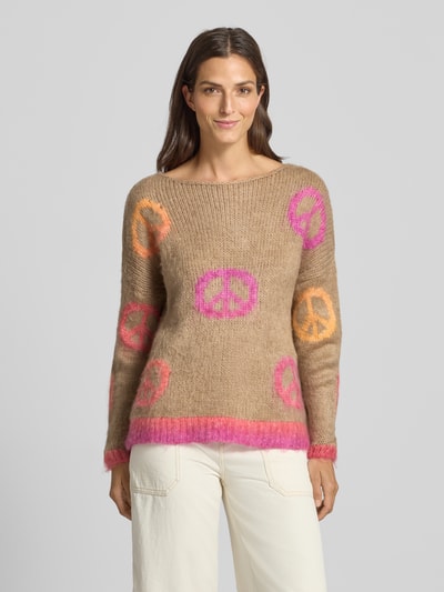 miss goodlife Oversized gebreide pullover van linnenmix Zand - 4