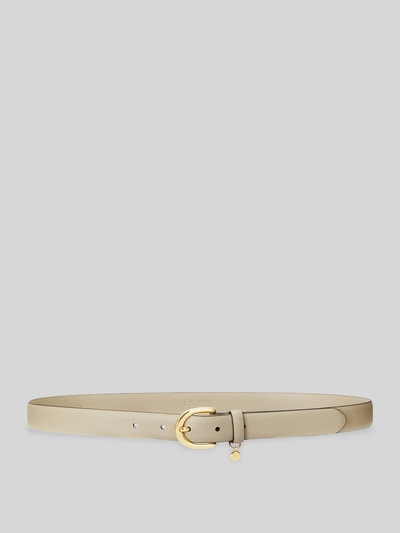 Lauren Ralph Lauren Smal riem met logo-applicatie van echt leer Zand - 1