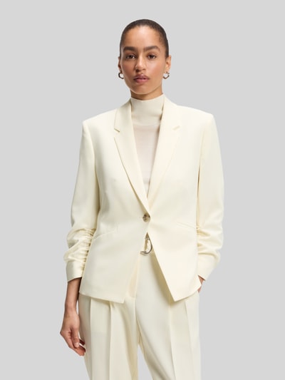 BOSS Slim Fit Blazer mit gerafften Ärmeln Modell 'Jia16' Hellgelb 4