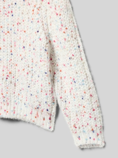 Only Sweter z dzianiny o kroju regular fit ze wzorem na całej powierzchni model ‘LUDI’ Écru 2