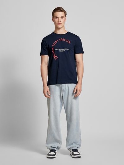 Tom Tailor Denim T-Shirt mit Rundhalsausschnitt Marine 1