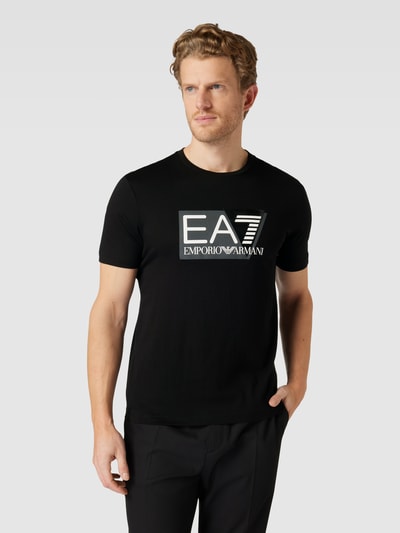 EA7 Emporio Armani T-shirt met labelprint Zwart - 4