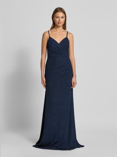 TROYDEN COLLECTION Abendkleid mit V-Ausschnitt Marine 4
