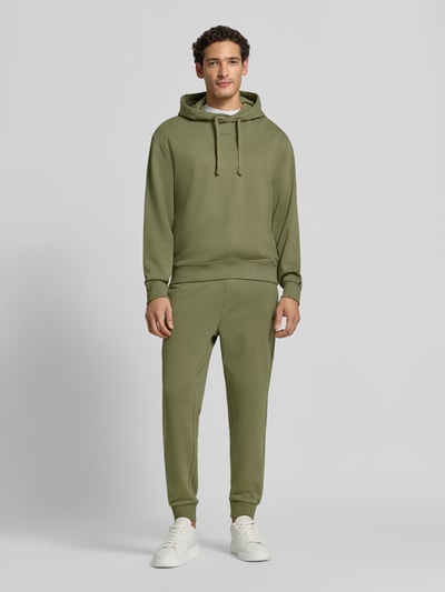HUGO Relaxed Fit Hoodie aus reiner Baumwolle Modell 'Dapo' Oliv 1