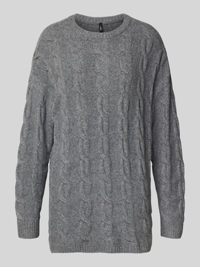 Only Regular Fit Strickpullover mit Strukturmuster Modell 'JEANETTE' Mittelgrau Melange 2