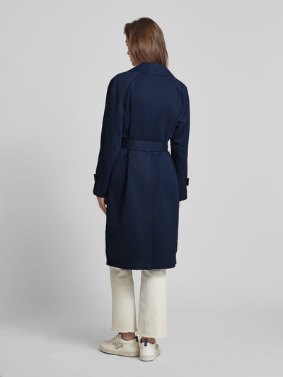 Vero Moda Outdoor Trenchcoat met strikceintuur, model 'LOU' Marineblauw - 5