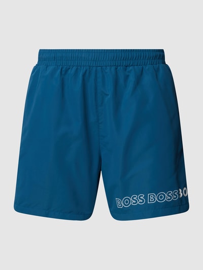 BOSS Badehose mit Label-Print Modell 'Dolphin' Blau 2